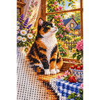 Calico Cat Cottage Kitchen Diamond Painting Kit — canvas and drill material detail