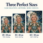 Cancer crab guardian diamond painting size guide for 20 by 30, 30 by 40, and 40 by 50 cm