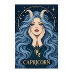 Finished white-background diamond painting of Capricorn Sea Goat