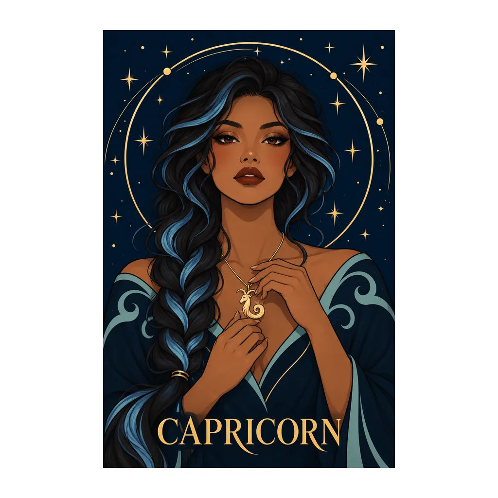 Original white-background artwork of Capricorn Frost Seagoat