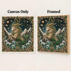 capricorn canvas-only and framed display options; no decorative outer frame included