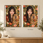 Framed and no-frame options for the Capybara Tea Garden Companion diamond painting