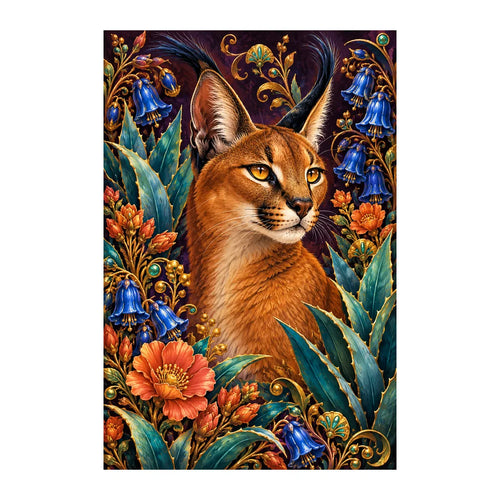 Original white-background artwork of Caracal Agave Blossom Frame