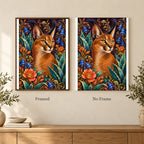 Framed and no-frame options for the Caracal Agave Blossom Frame diamond painting