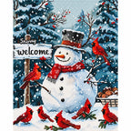Finished diamond painting for Cardinals Around The Snowman