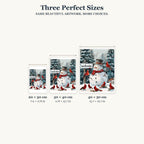 20 × 30, 30 × 40 and 40 × 50 cm size guide for Cardinals Around The Snowman