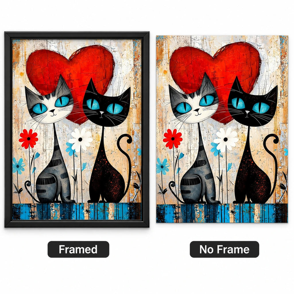 Cat Couple Hearts Diamond Painting Kit lifestyle scene