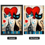 Cat Couple Hearts Diamond Painting Kit lifestyle scene