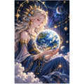 Celestial Goddess Earth Diamond Painting Kit original artwork on white background
