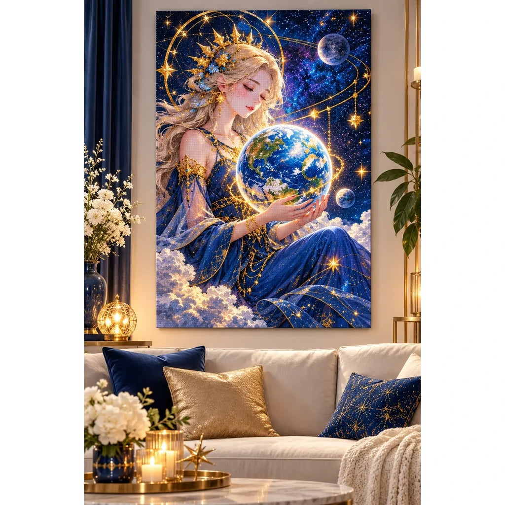 Celestial Goddess Earth Diamond Painting Kit home decor scene