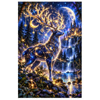 Celestial Stag Star Map Forest original artwork on white
