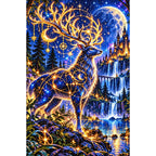 Celestial Stag Star Map Forest finished diamond painting on white