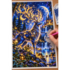Celestial Stag Star Map Forest diamond painting process