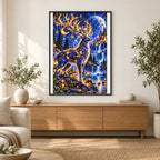Celestial Stag Star Map Forest finished artwork in home décor