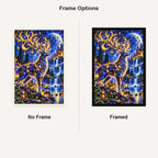 Celestial Stag Star Map Forest No Frame and Framed comparison