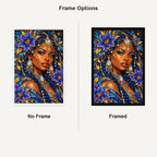 Celestial Starflower Goddess No Frame and Framed style comparison