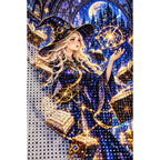 Celestial Witch Starry Library Diamond Painting Kit diamond and canvas detail