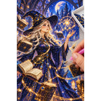 Celestial Witch Starry Library Diamond Painting Kit diamond placement process