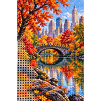Central Park Autumn Bridge diamond and canvas detail