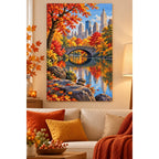 Central Park Autumn Bridge home decor scene