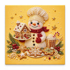 Chef Snowman Gingerbread House — hero image