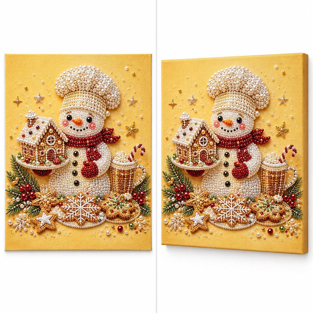 Chef Snowman Gingerbread House — style image
