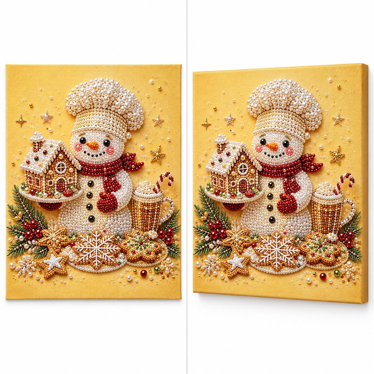 Chef Snowman Gingerbread House — style image