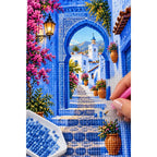 Chefchaouen Blue Archway diamond placement process
