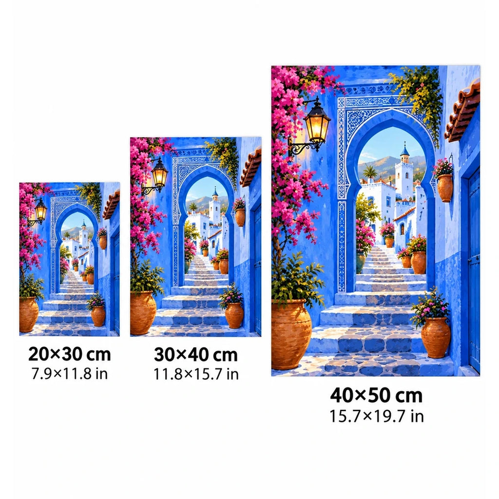 Chefchaouen Blue Archway size guide