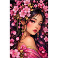 Cherry Blossom Beauty Diamond Painting Kit — original white-background artwork