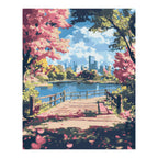 Cherry Blossom City Park completed artwork on a clean white background
