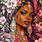 Cherry Blossom Queen diamond drill and canvas detail