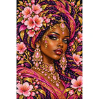 Cherry Blossom Queen original artwork on white background