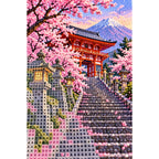 Cherry Blossom Shrine Steps diamond and canvas detail