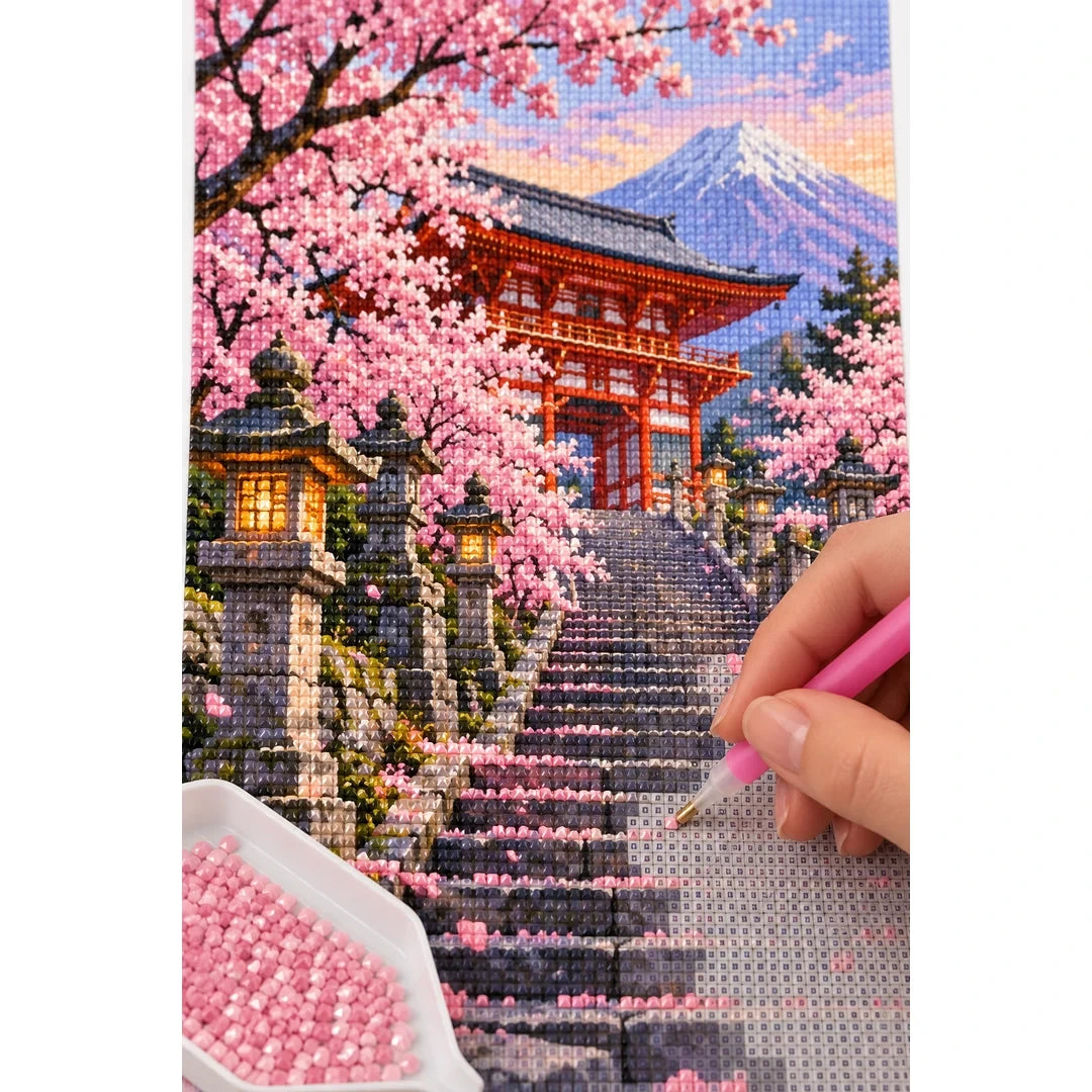 Cherry Blossom Shrine Steps diamond placement process