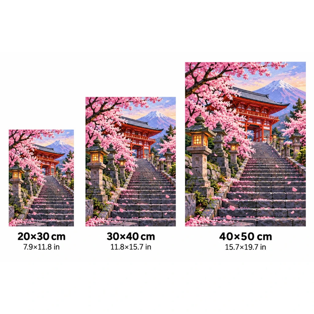 Cherry Blossom Shrine Steps size guide