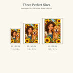 Child and Golden Retriever diamond painting in 20 by 30, 30 by 40, and 40 by 50 centimeter sizes
