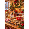 Christmas Baking Kitchen Corgi — original artwork on a clean white background