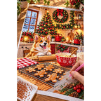 Christmas Baking Kitchen Corgi — diamond painting process with applicator pen