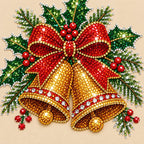 Christmas bells and holly pearl painting detail