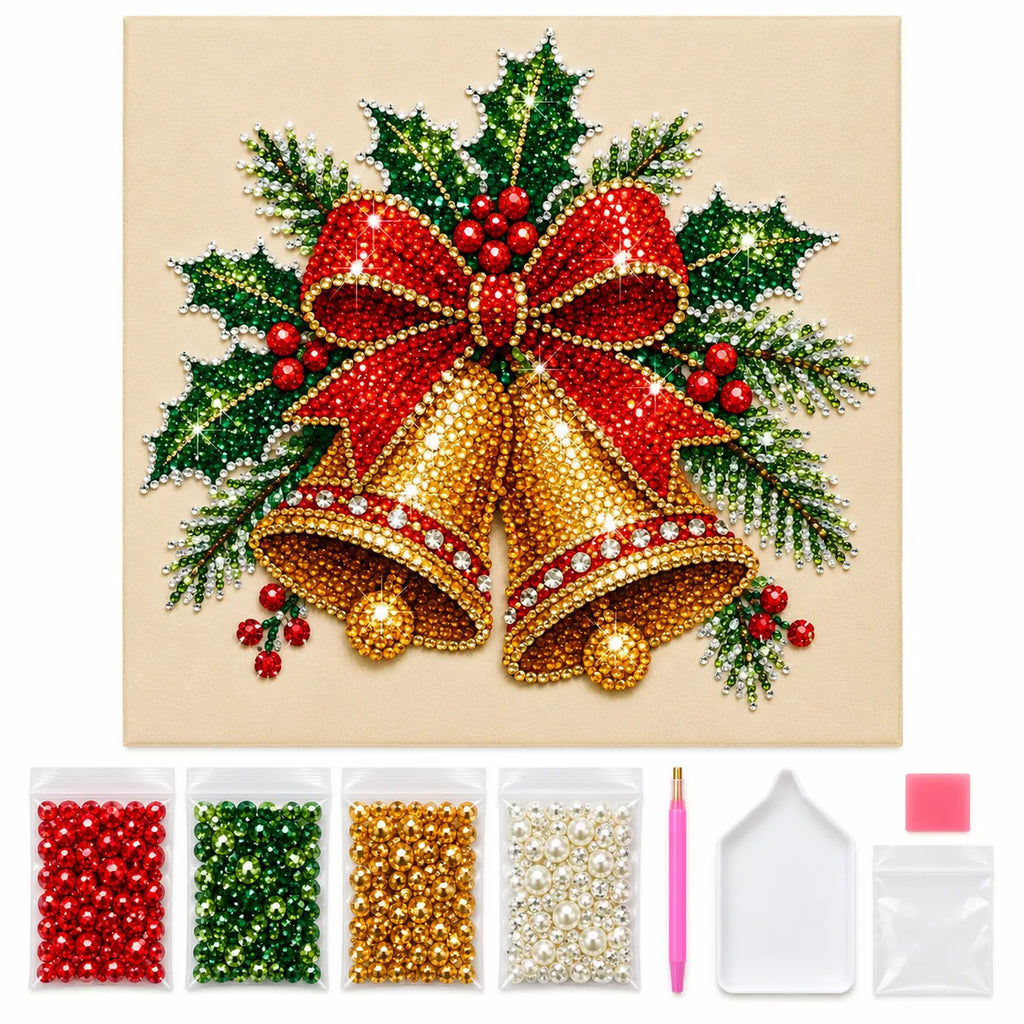 Christmas bells and holly pearl painting kit