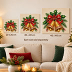 Christmas bells and holly pearl painting size