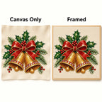 Christmas bells and holly pearl painting style
