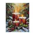 Christmas Candles & Pinecones Diamond Painting Kit original artwork on white background