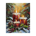 Christmas Candles & Pinecones Diamond Painting Kit original artwork on white background