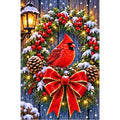 Christmas Cardinal Lantern Wreath — original artwork on a clean white background