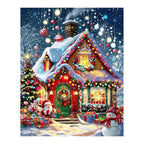 Original artwork showing christmas cottage glow.