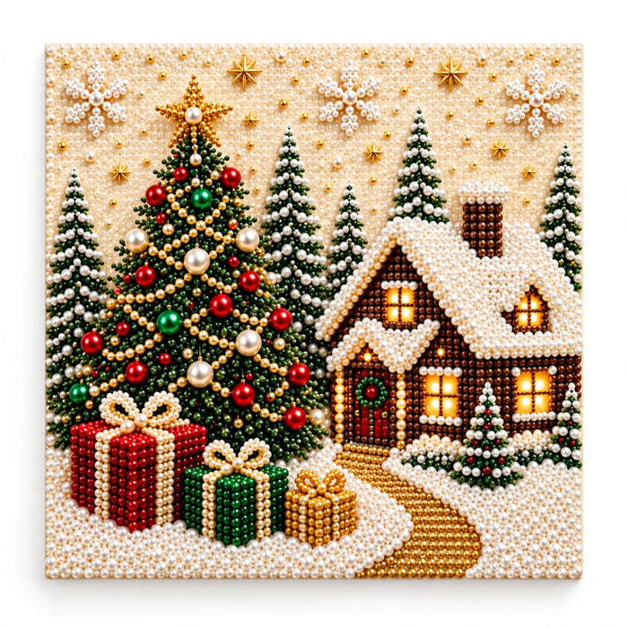 Christmas Cottage pearl painting kit – hero image