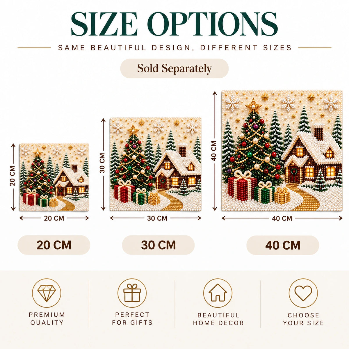 Christmas Cottage pearl painting kit – size image