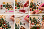 Christmas Cottage pearl painting kit – six-step tutorial